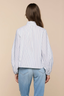 Deon Tie Neck Blouse White / Thin Blue Mist Stripe