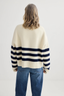 Oversized Stripe Crew Ivory/ Midnight