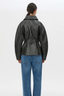 Oreno Croc Belted Jacket Charcoal