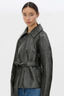 Oreno Croc Belted Jacket Charcoal