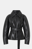 Oreno Croc Belted Jacket Charcoal