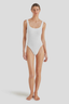 Square Neck Swim White