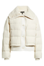 Gloria Mixed Media Puffer Jacket Off White