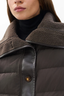 Gloria Mixed Media Puffer Jacket Brown