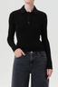 Amos Long Sleeve Polo Black