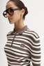 Ana Knit Polo Chocolate Stripe