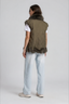 Reversible Silk to Fox Vest Olive