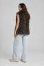 Reversible Silk to Fox Vest Olive
