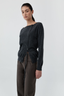 Cashmere Asymm Cardigan Charcoal Melange
