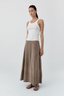 Suede Circle Skirt Earth