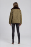 Reversible Coat with Rabbit Fur Army