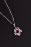 Posie Charm Necklace Sterling Silver African Garnet