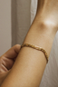 Figaro Wide Chain Bracelet Gold Plated 17cm