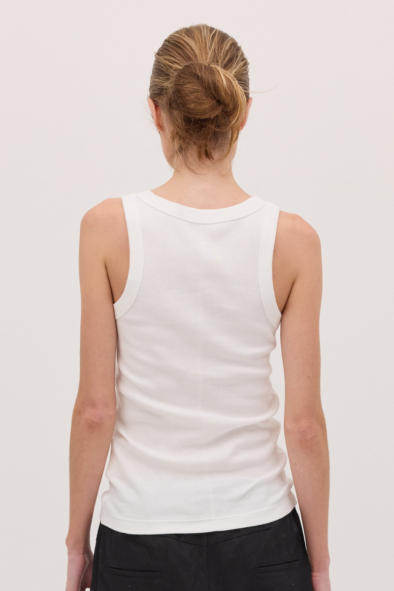 The Ribbed Tank White