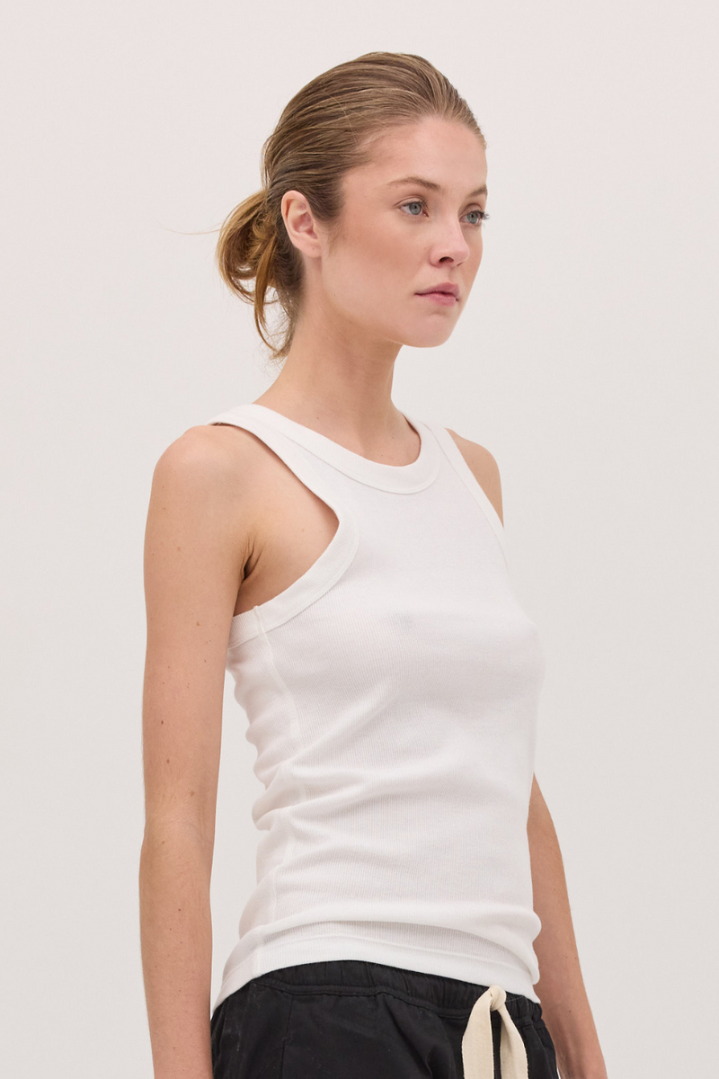 The Ribbed Tank White