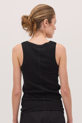 The Ribbed Tank Black