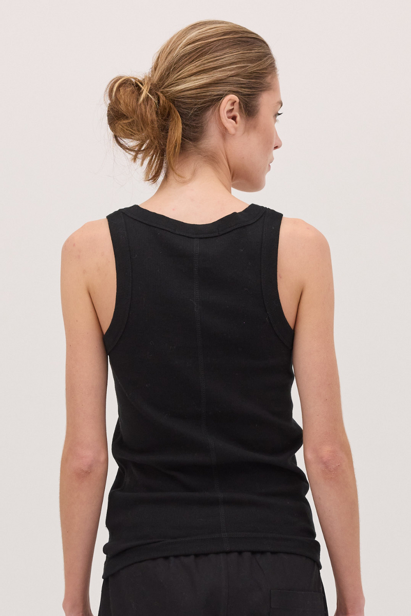 The Ribbed Tank Black