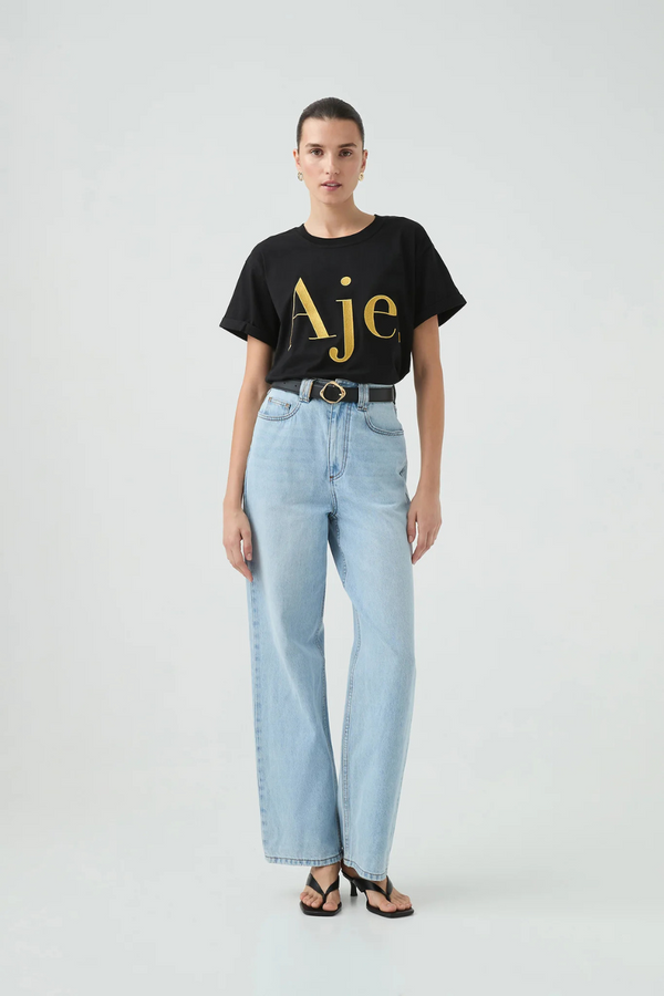 Song Embroidered Logo Tee Black