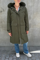 Parka Cotton Lined Fur 100cm Hunter Green