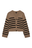 Geneva Cardigan Camel Black Stripe