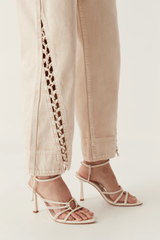 Effie Braided Denim Jeans Stone