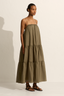 Voluminous Tiered Sundress Olive