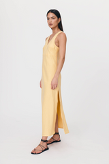 Regina Linen Maxi Dress Butter