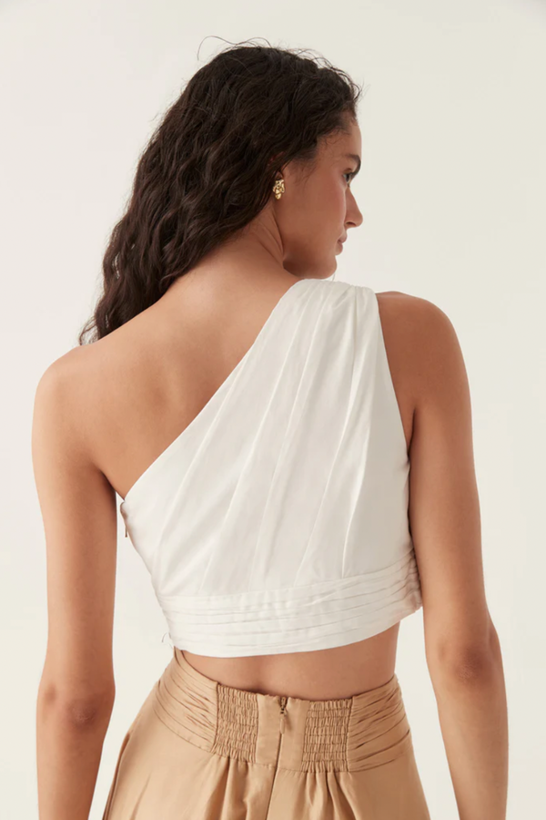 Clarity One Shoulder Top Ivory