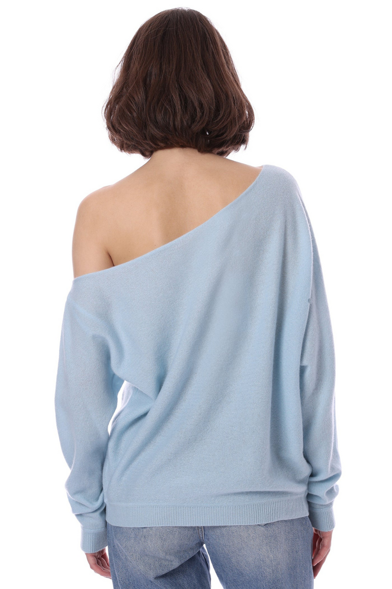 Cashmere Off The Shoulder Top Fresco Blue