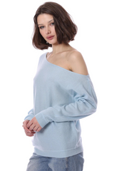 Cashmere Off The Shoulder Top Fresco Blue