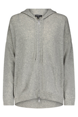 Cashmere Oversized Zip Hoodie Light Heather Grey