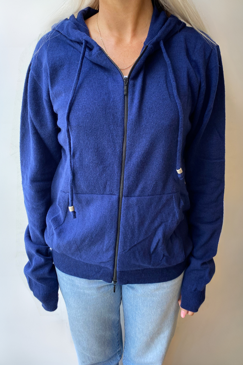 Wisdom Zip Hoodie Navy