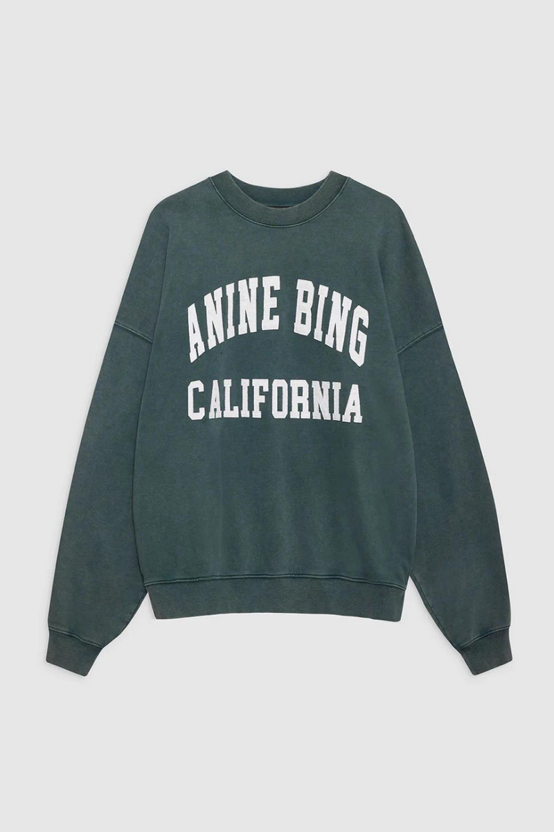 Miles Sweatshirt Anine Bing Washed Dark Sage