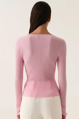 Duality Seamless Cardigan Pink/Ivory Logo