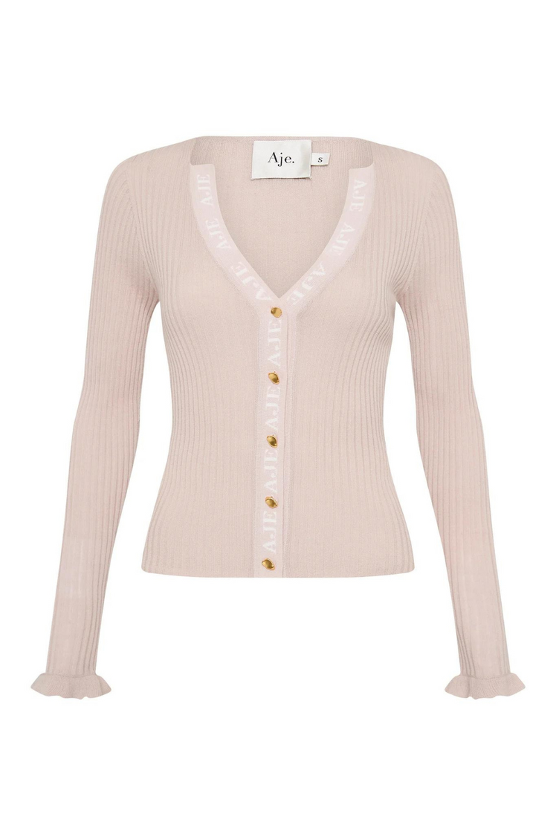 Duality Seamless Cardigan Natural Beige/Ivory Logo