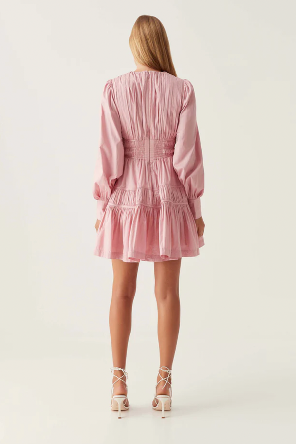 Fallingwater Ruched Mini Dress Chalk Pink