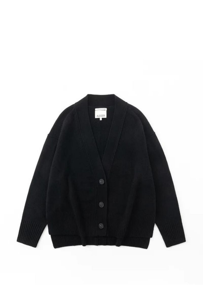 N.99 Cashmere Blend Hi-Low Cardigan Black