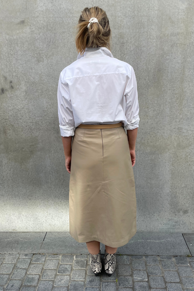 Maz Leather Skirt Gravel