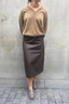 Maz Leather Skirt Chocolate