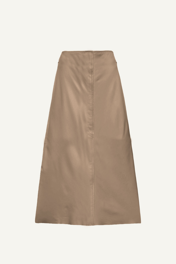 Maz Leather Skirt Gravel