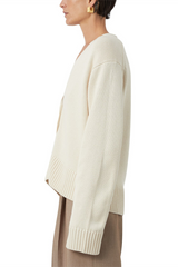 Reid Boxy Knit Cardigan Cream