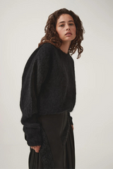 Trinity Crystal Oversized Knit Black