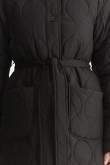 Louise Quilted Puffer Jacket Black