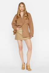 High 'N' Tight Recycled Leather Skirt Camel