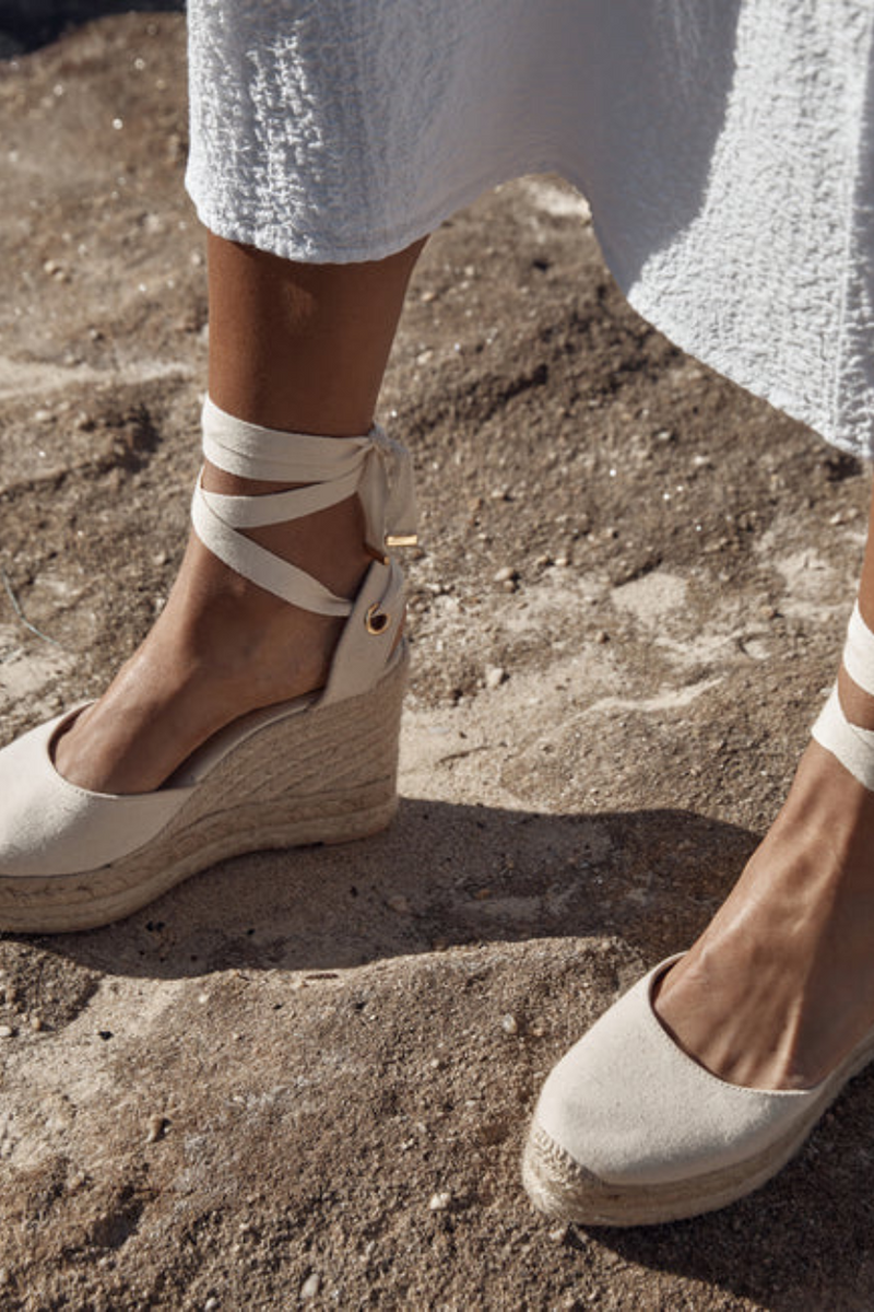 La Tribe x Caitlin Crisp High Wedge Espadrille Crudo