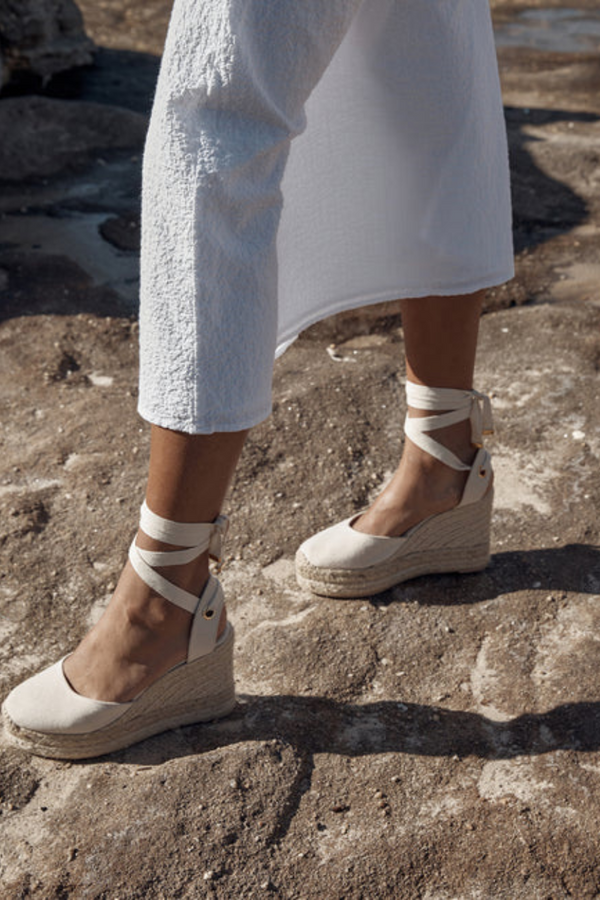 La Tribe x Caitlin Crisp High Wedge Espadrille Crudo