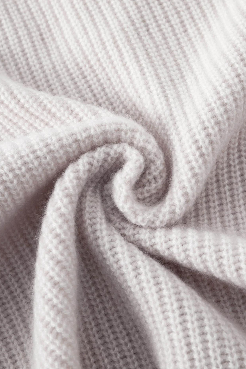 N.14 Cashmere Blend Ribbed Cardigan Chalk