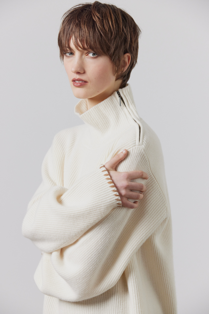 Aidan Ribbed Oversized Sweater Milk