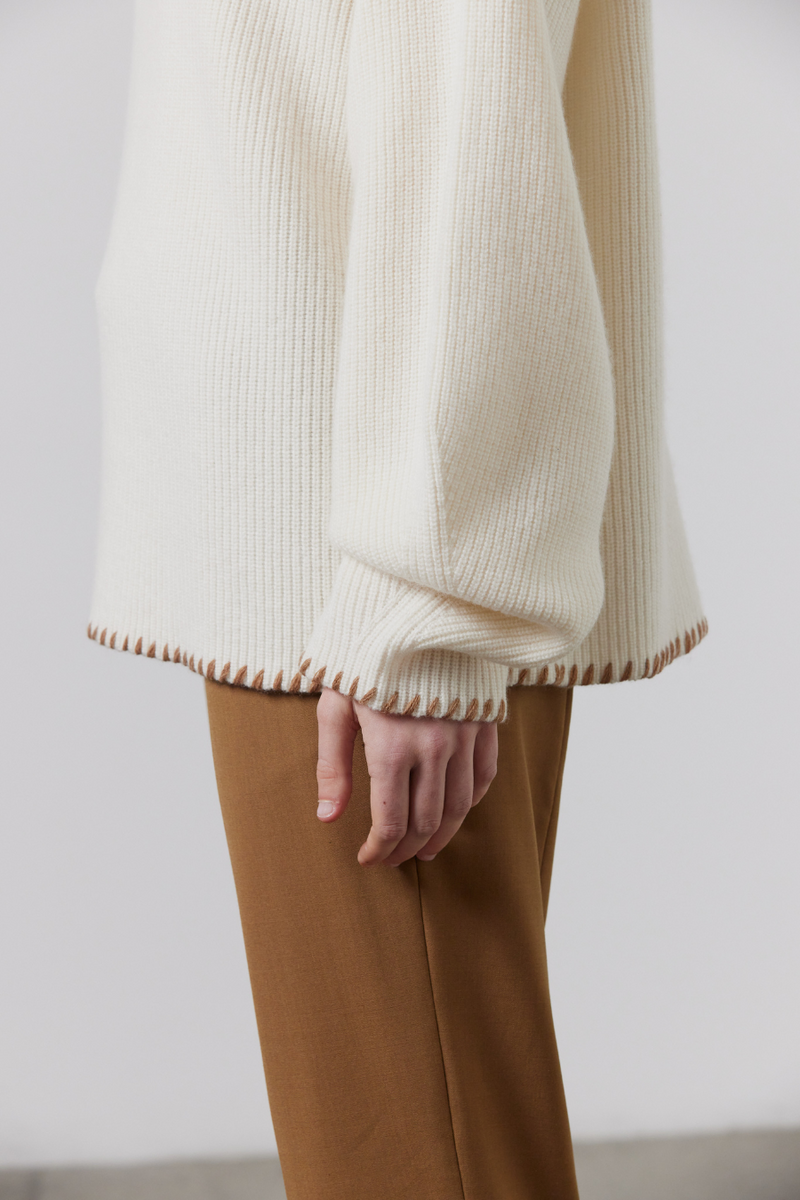 Aidan Ribbed Oversized Sweater Milk