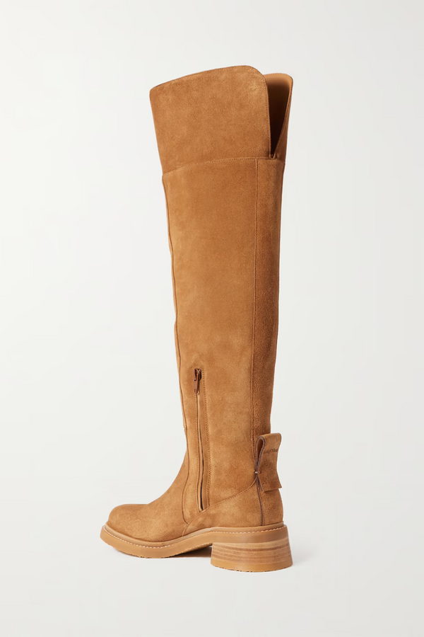 Bonni Suede Knee Boots Tobacco